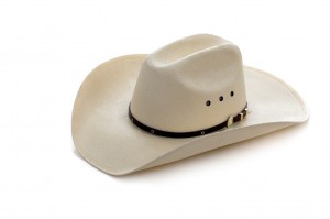 Cowboy hat on white